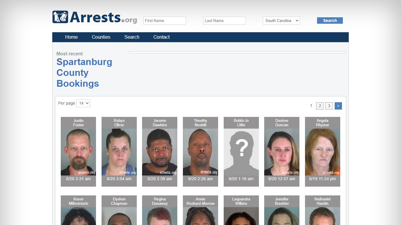 Spartanburg County Arrests and Inmate Search